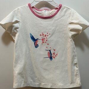 Organic Kids' Tee with Hummingbird Design Size 6Y